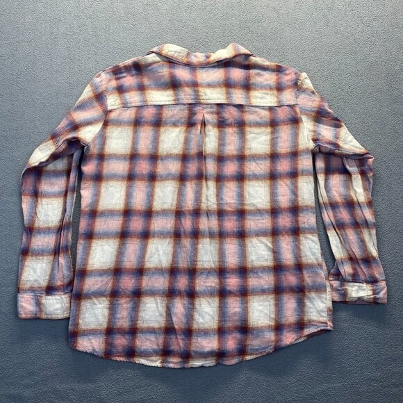 Wrangler Plaid Wrancher Shirt Medium Pink Red Long Sleeve Size L,Pocket,Cotton - Picture 2 of 10